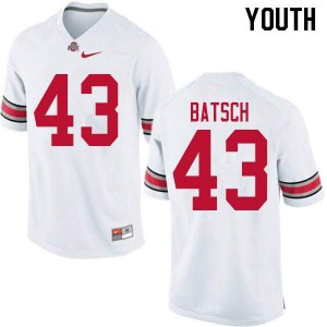 Youth Ohio State Buckeyes #43 Ryan Batsch White Nike NCAA College Football Jersey Jogging XYN8344ZX